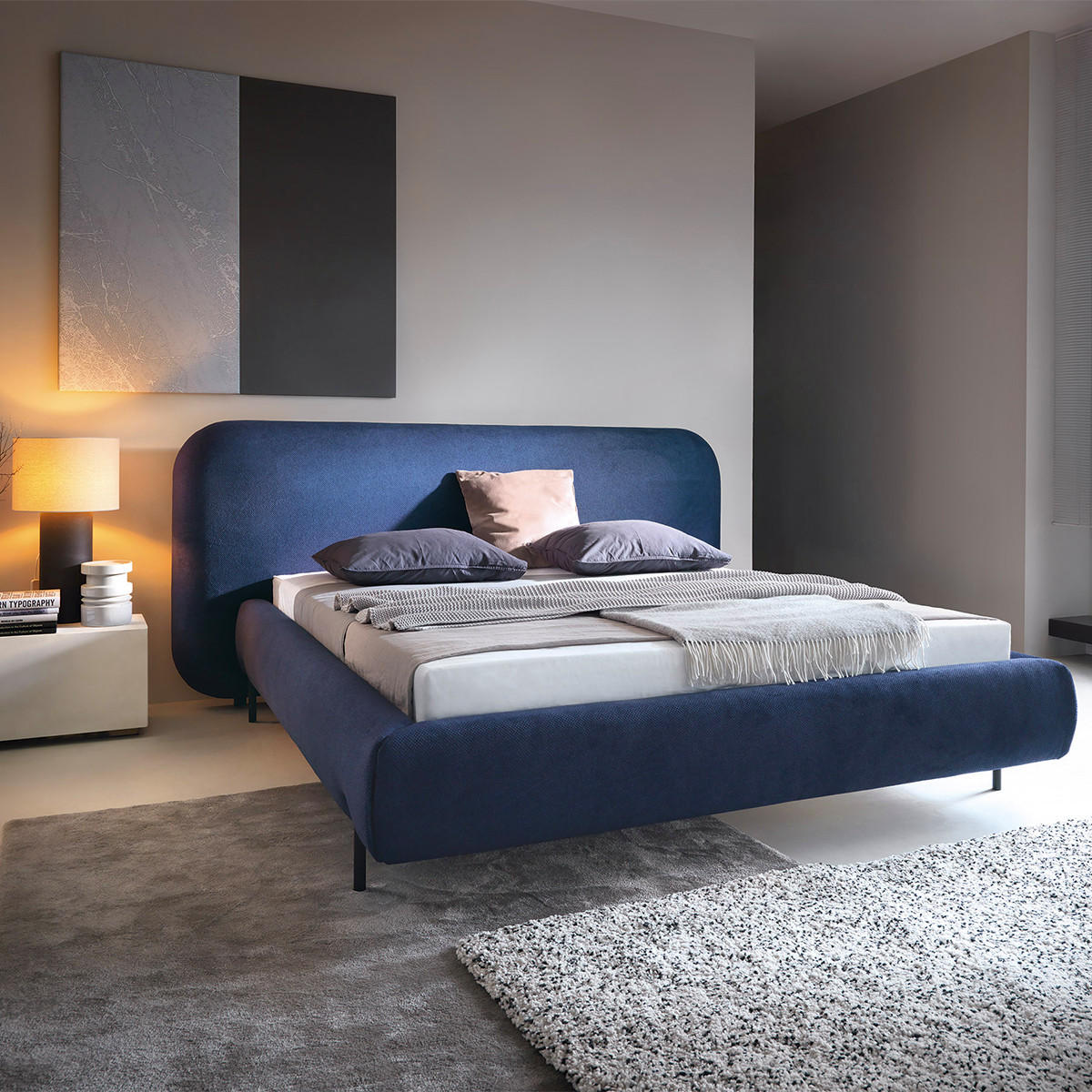 BOXBETT 180/200 Tobias Blau - Blau, Holz (180/200cm) - Petits-meubles