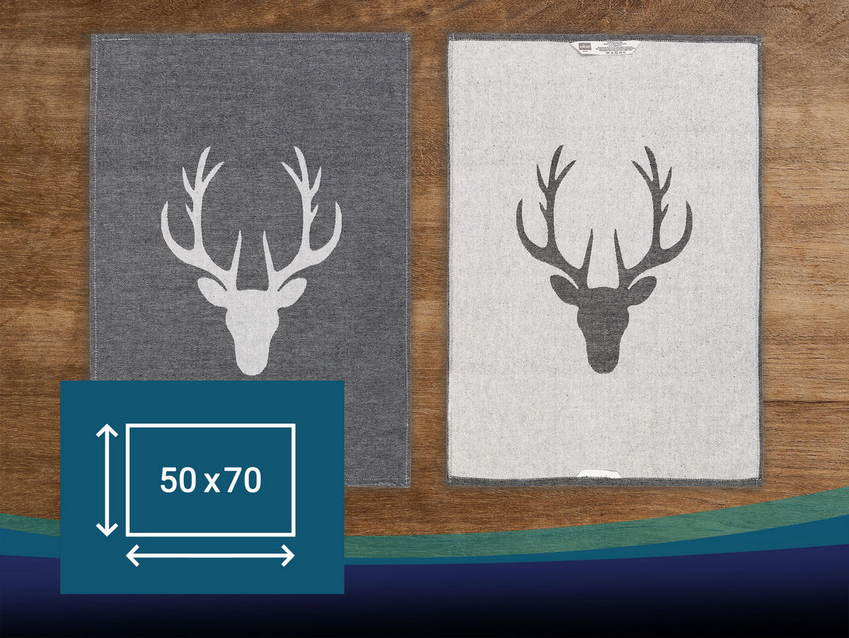 GESCHIRRTÜCHER, 5er-Set, 50x70 cm, 100% Baumwolle, Grau - Grau, Textil (50/70cm) - Zollner