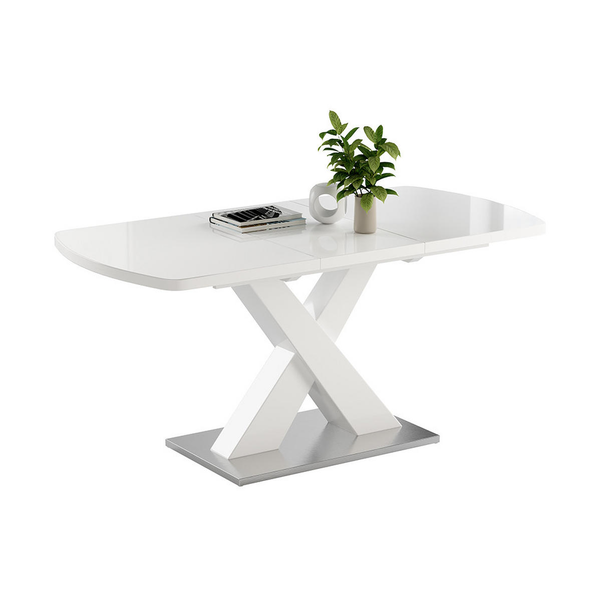 ESSTISCH Chinto Weiß 120 x 80 cm ausziehbar - Weiß, Holzwerkstoff (80/120/76cm) - Vicco