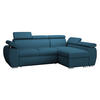 ECKSOFA Boston Mini Premium Cord 2RLC Seite: Rechts 2R+LC - Chromfarben/Blau, Holz/Textil (255/170cm) - MIRJAN24