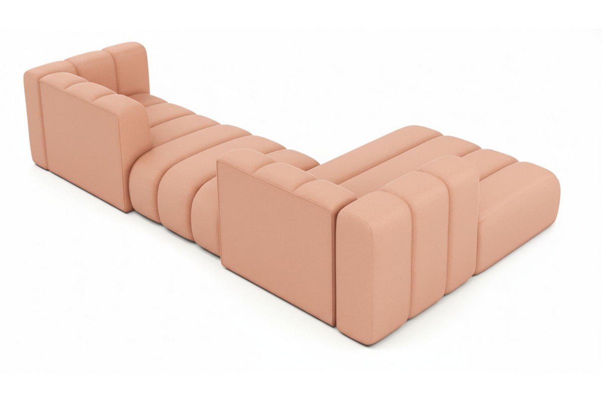 ECKSOFA L-Form Grand L 319 cm, Veloursstoff Salvador, Rosa, Rechts - Rosa, Holz (319/179cm) - Kaiser Möbel