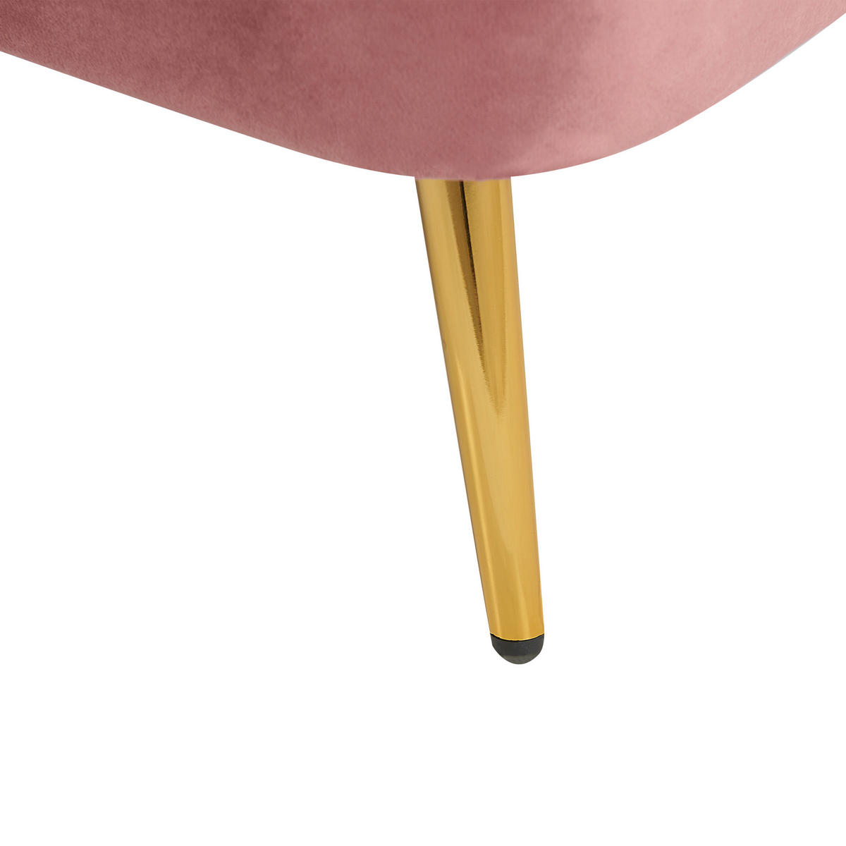 CHAISELONGUE Samtstoff rosa rechtsseitig Allier - Pink/Goldfarben, Textil (150/75/76cm) - Beliani