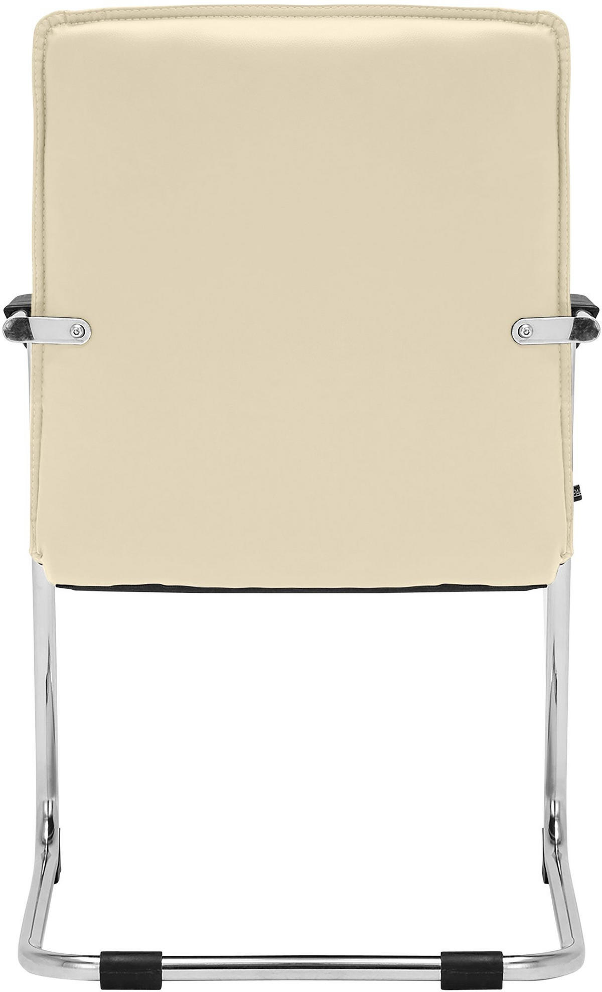 BESUCHERSTUHL SEATTLE 92x56x60 cm Creme Kunstleder - Creme, Leder/Metall (56/92/60cm) - DELUKE