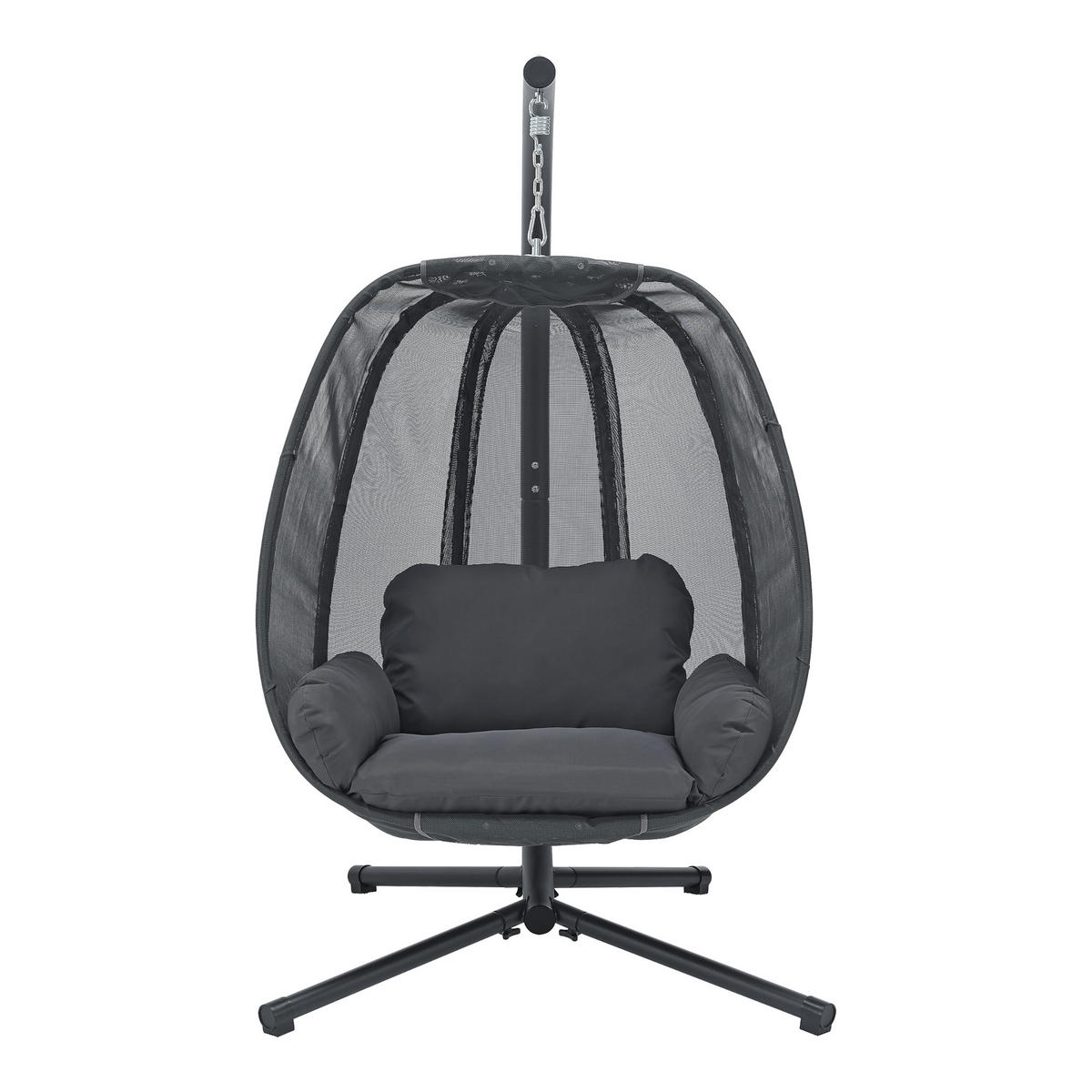 HÄNGESESSEL Abegondo - Dunkelgrau, Kunststoff (120/168/108cm) - [en.casa]
