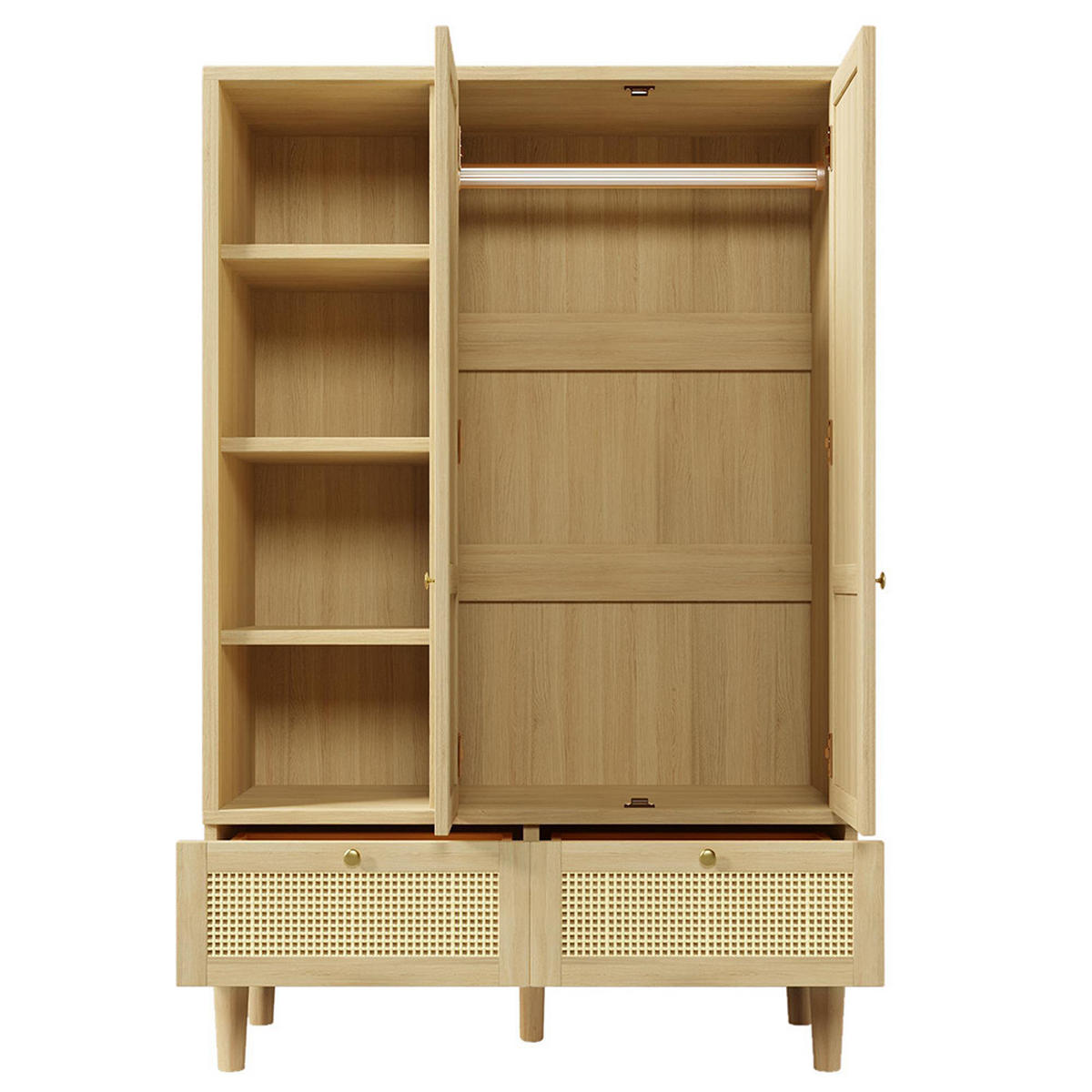 KLEIDERSCHRANK 180x120x50 cm in Eiche - Eichefarben, Holz (120/180/50cm)