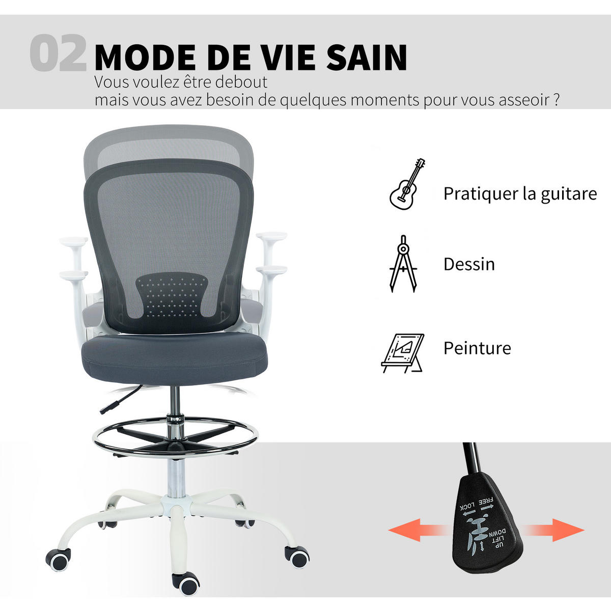 DREHSTUHL DE-11789 59x62x99-119 cm Grau - Grau, Metall (59/119/62cm) - ComfortXL