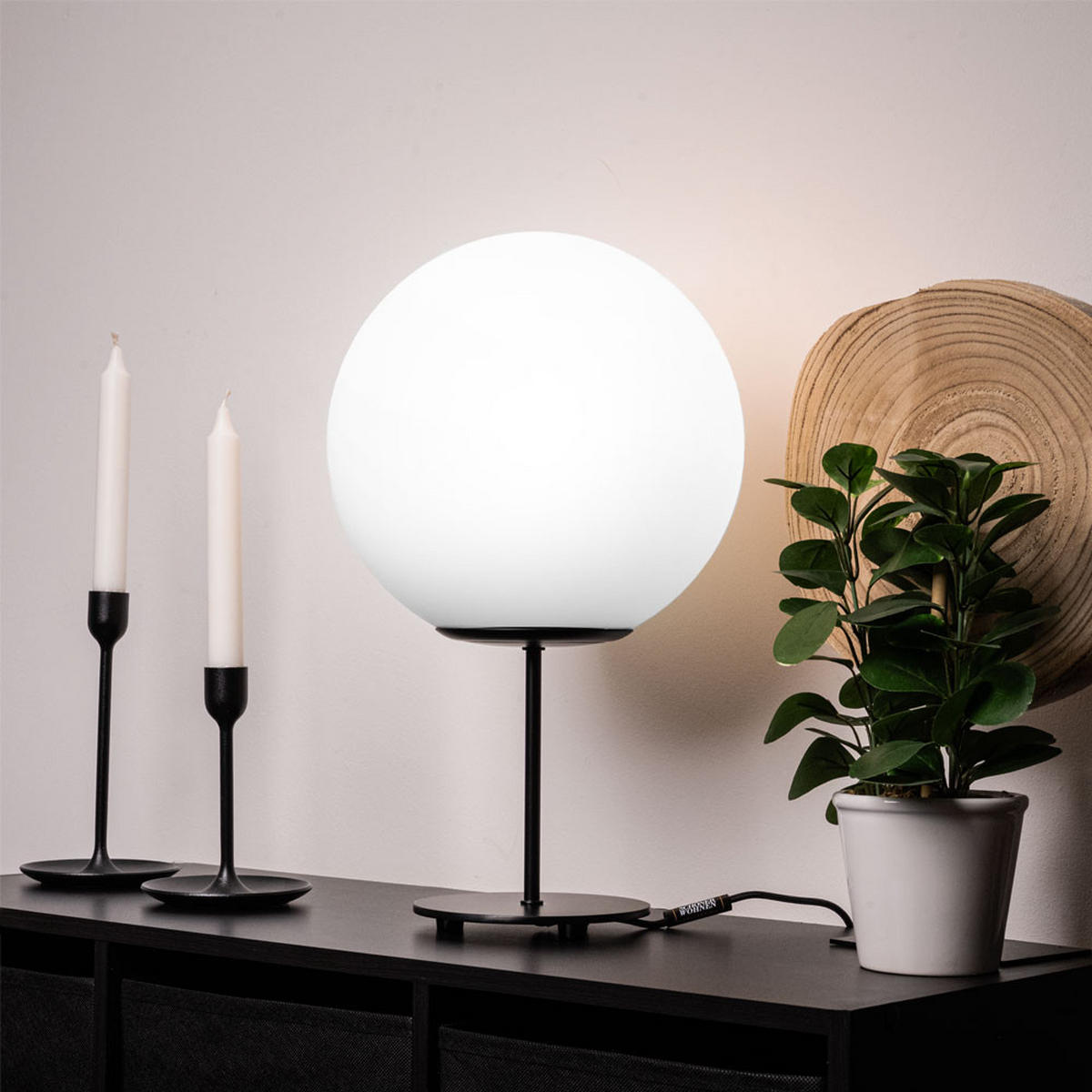 LED TISCHLEUCHTE Metall Schwarz - Schwarz, Glas (25/25/41.5cm)