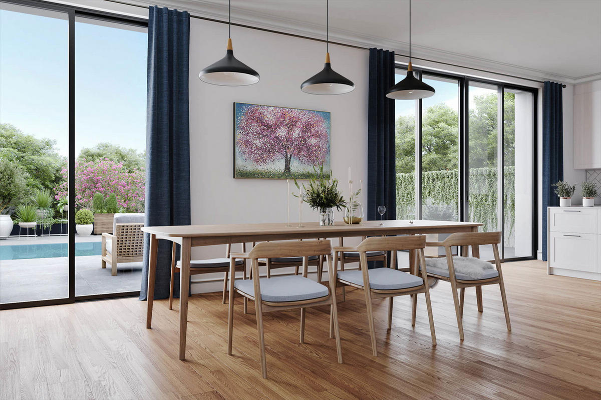 ÖLGEMÄLDE 120/80 cm - Blau/Pink, Holz/Textil (2.26/80cm) - KUNSTLOFT