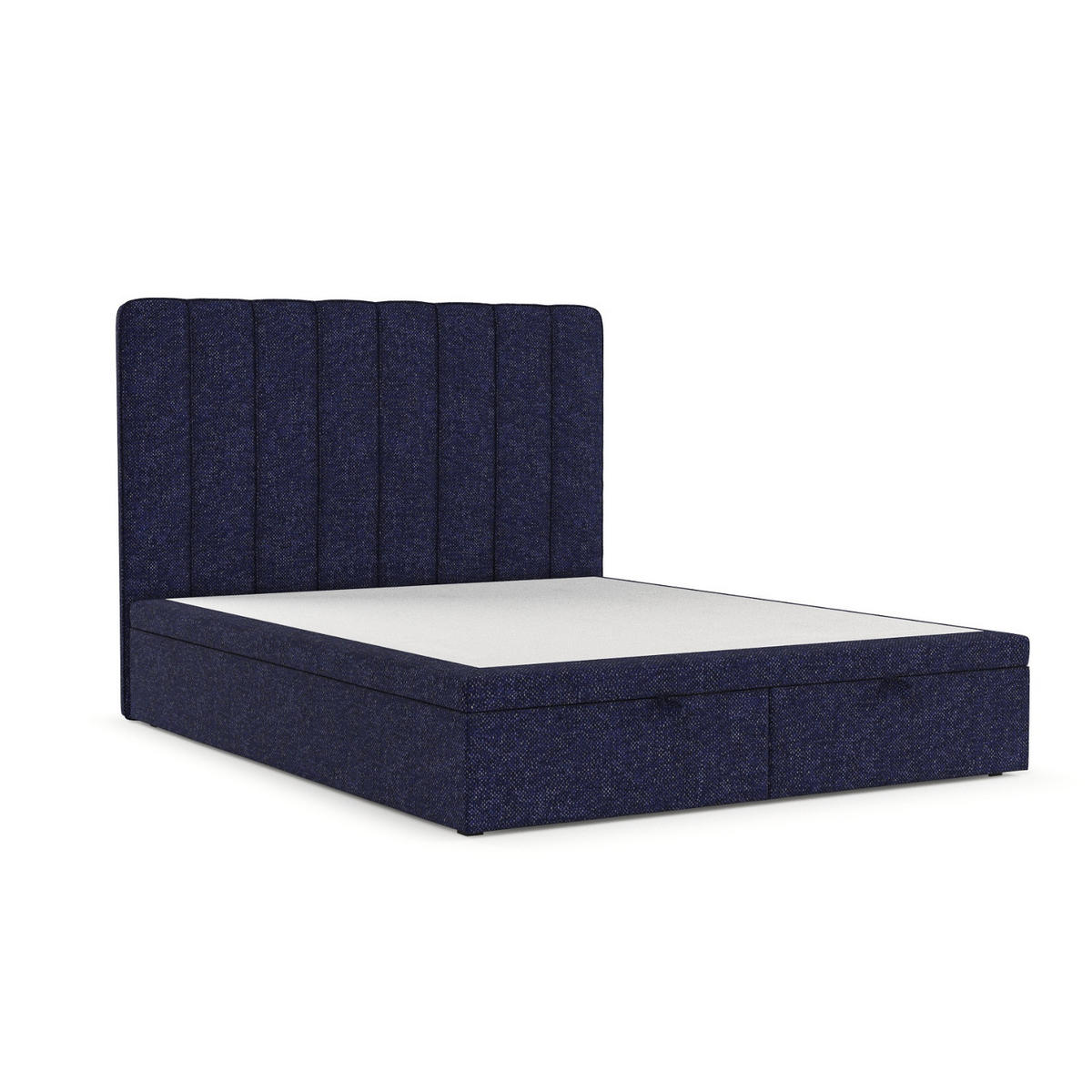POLSTERBETT Vienna mit Stauraum 200/200 cm Marineblau im Alta Stoff - Schwarz/Dunkelblau, Holz/Holzwerkstoff (200/200cm) - AltaBeds