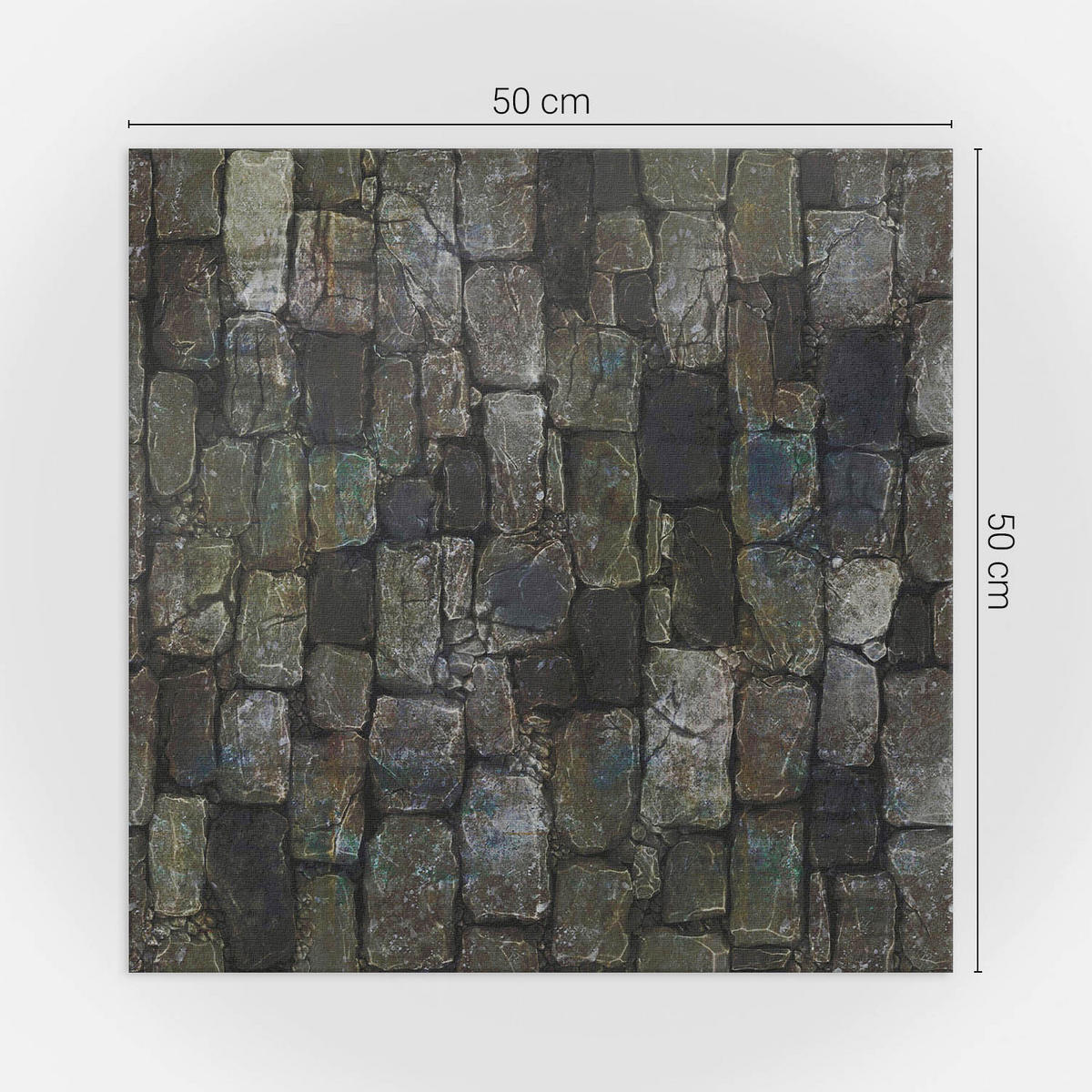 WANDPANEEL 4x 50x50 cm selbstklebend Rocassa - Dunkelgrau, Kunststoff (50/1.6/50cm) - Wallfluent