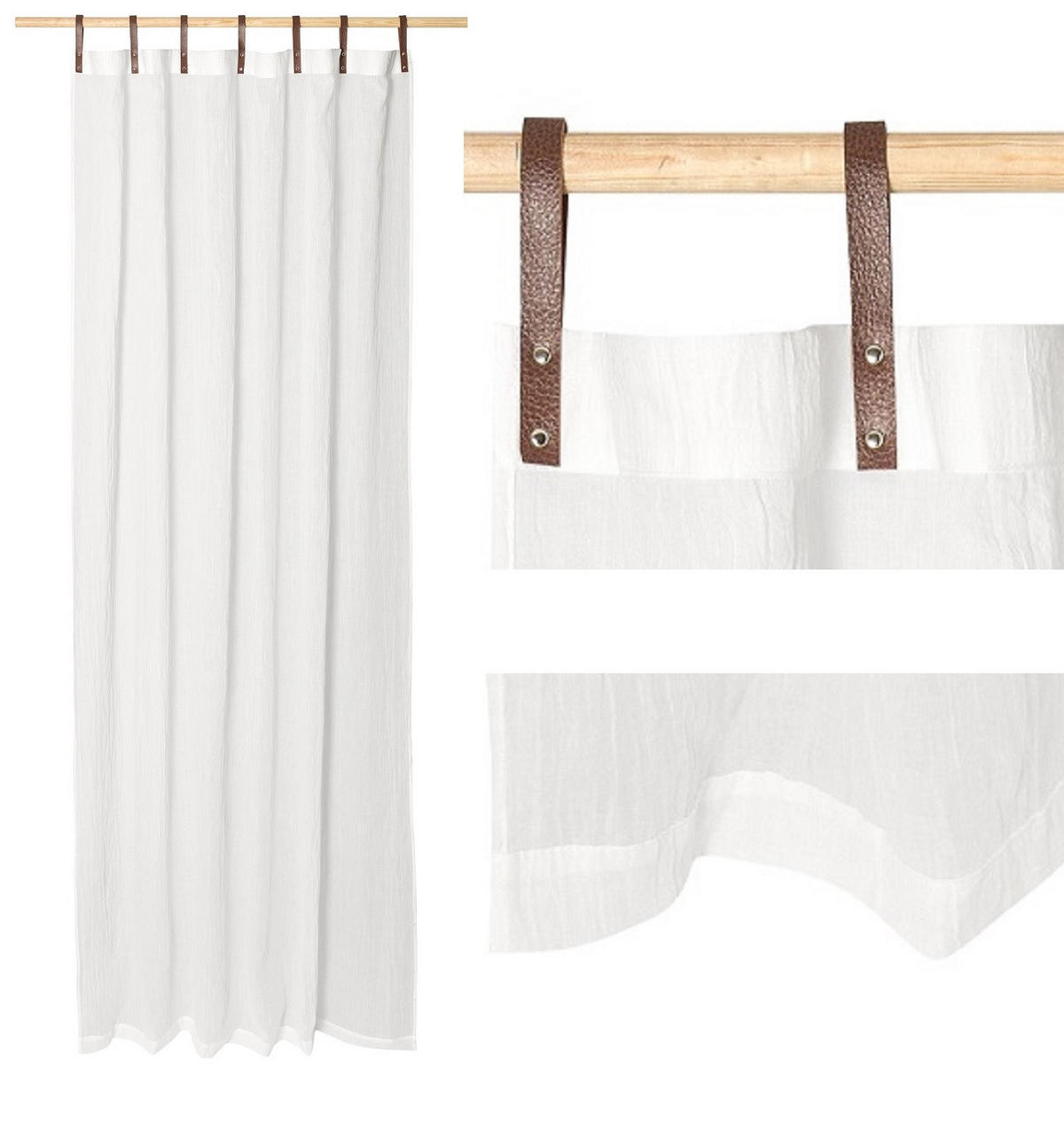 SCHLAUFENSCHAL Evi 2er Set weiß - Weiß, Textil (135/245/245cm) - Magma Heimtexx
