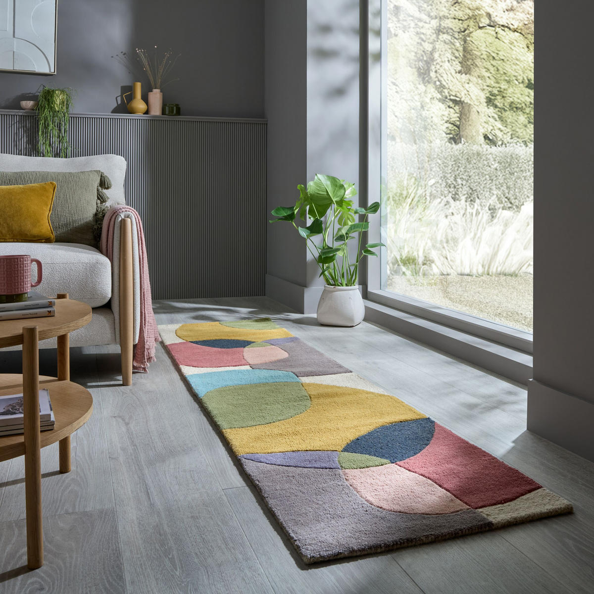 WOLLTEPPICH Abstrakt-Design mit farbakzente AIRE - Multicolor, Textil (60/230cm) - KADIMA DESIGN