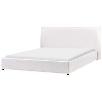 BETT mit Lattenrost 180/200 cm Cremeweiß Lavaur - Weiß, Textil (180/200cm) - Beliani