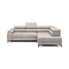 ECKSOFA CHIVAS Freistehend , Schlaffunktion, 278×197×76/98 cm, Stoff - Element, Esche, Rechts Seite - Schwarz/Silbereichenfarben, Holz/Textil (197/278cm) - DomoHome