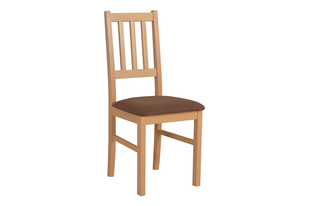 STUHL Bos 4 (2er Set) - Braun/Sonoma Eiche, Holz (43/94/40cm) - Leaf Design