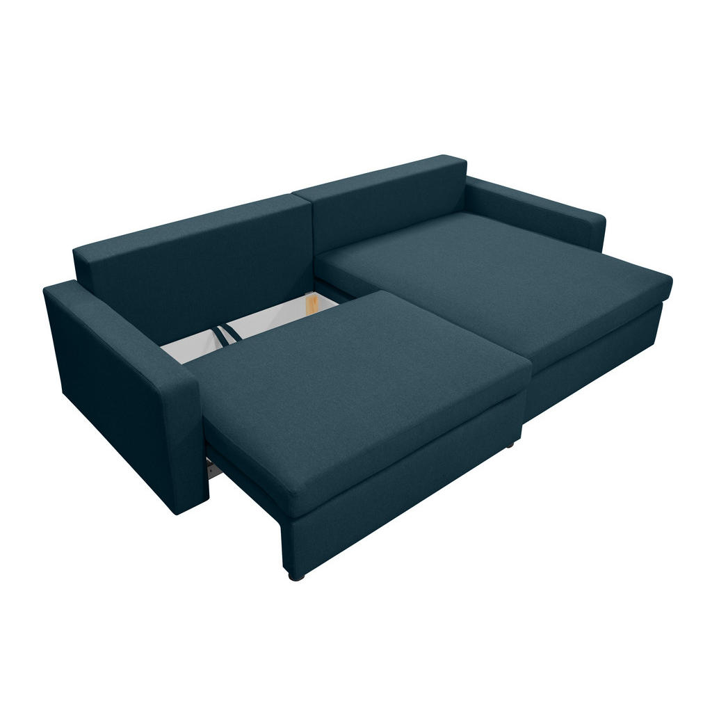 Thumbnail - Kaiser Möbel Ecksofa, Dunkelblau, Holz, 3-Sitzer, Füllung: Komfortschaum, L-Form, 224x147 cm, Wohnzimmer, Sofas & Couche...