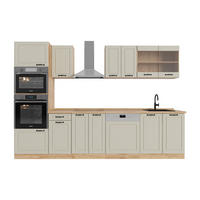 KÜCHENZEILE R-Line, Sand Landhaus/Goldkraft Eiche, 300 cm Arbeitsplatte Goldkraft Eiche - Honigeiche/Beige, Holzwerkstoff (300/206.8/60cm) - Vicco