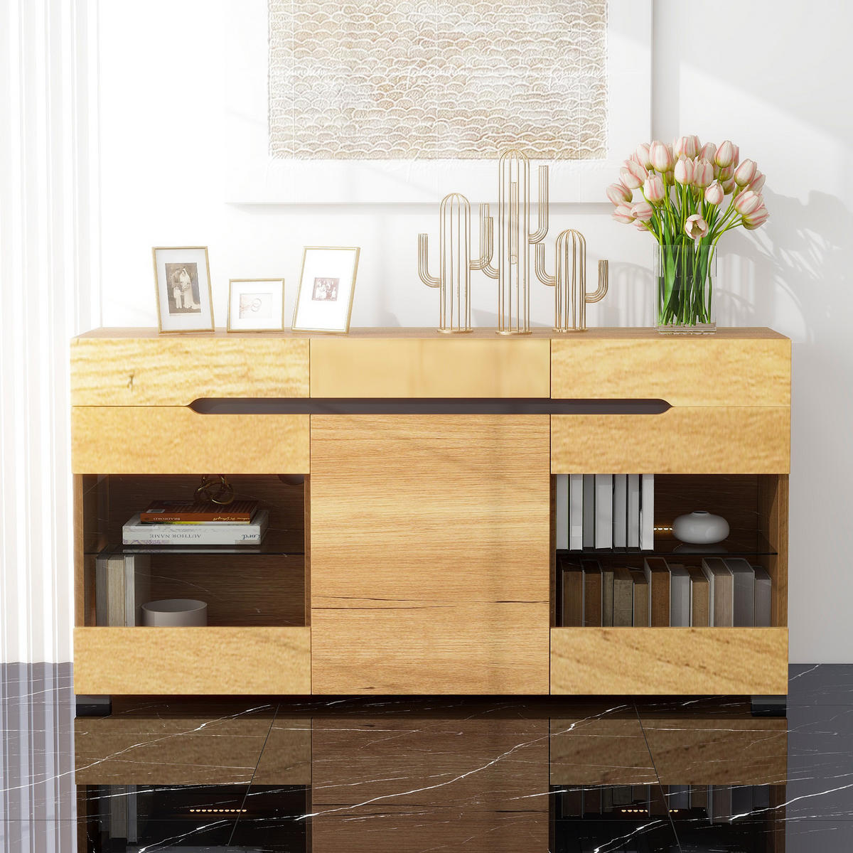 SIDEBOARD Braun 140/35/80 cm - Braun, Holzwerkstoff (35/80/140cm) - Urban Meuble