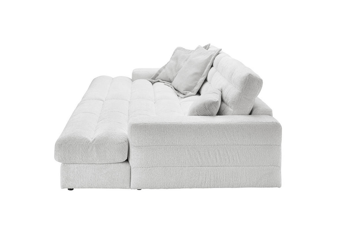 BIG SOFA LANA Hellgrau Webstoff - Hellgrau/Schwarz, Textil (296/83/178cm) - KAWOLA