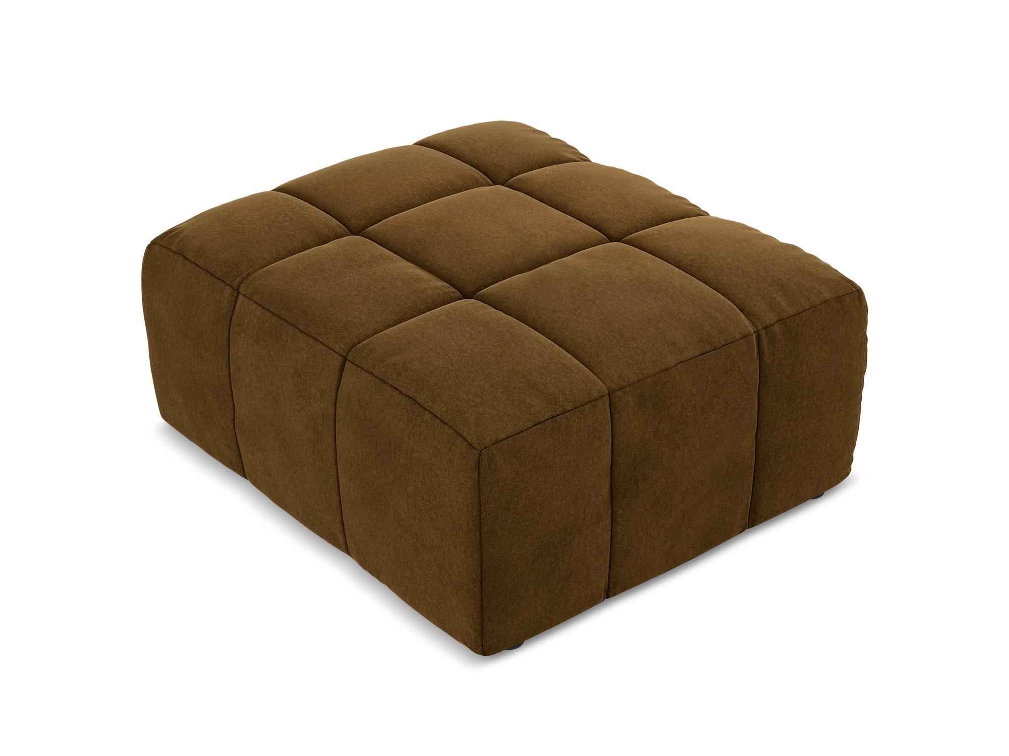 POUF Samt Stoff Gelb - Currygelb/Schwarz, Holzwerkstoff/Kunststoff (75/41/90cm) - Makamii