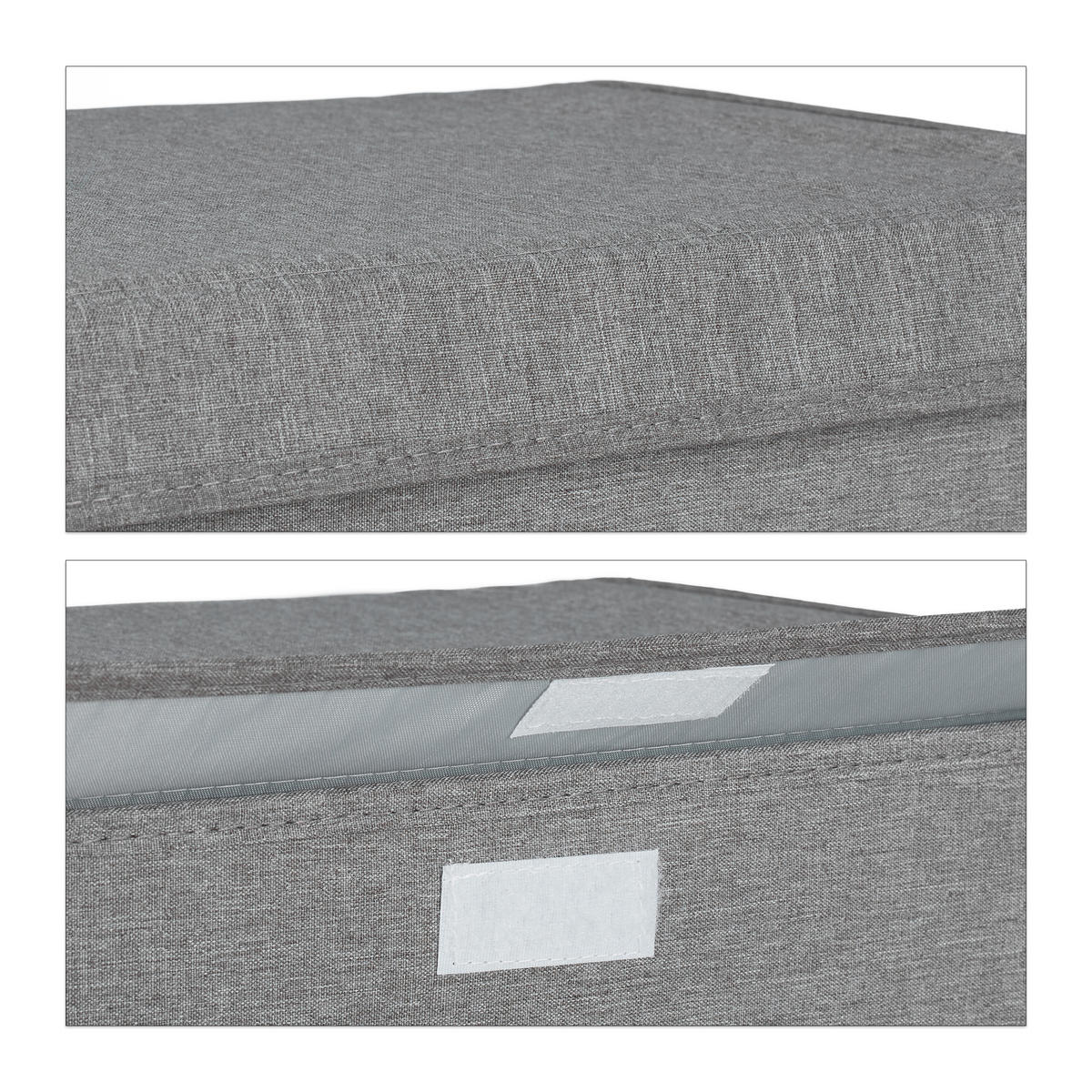 WÄSCHEKORB Set - Grau, Wellpappe/Textil (45/50.5/30.5cm) - Relaxdays