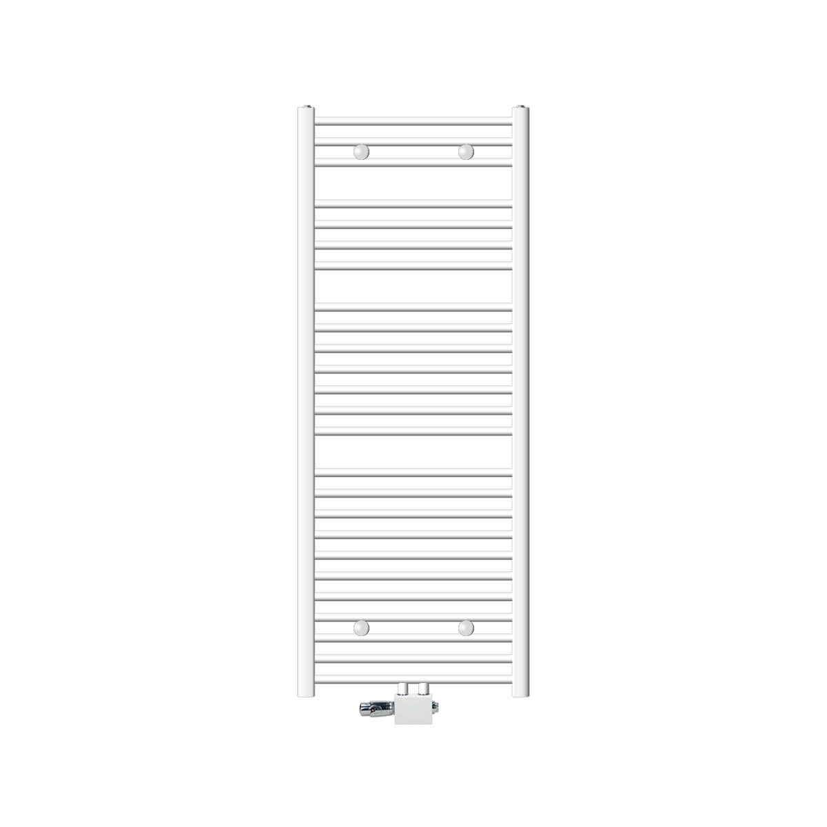 BADHEIZKÖRPER Sahara 600x1500 mm Weiß gerade mit Ventil Universal - Weiß, Metall (60/150/3cm) - LuxeBath