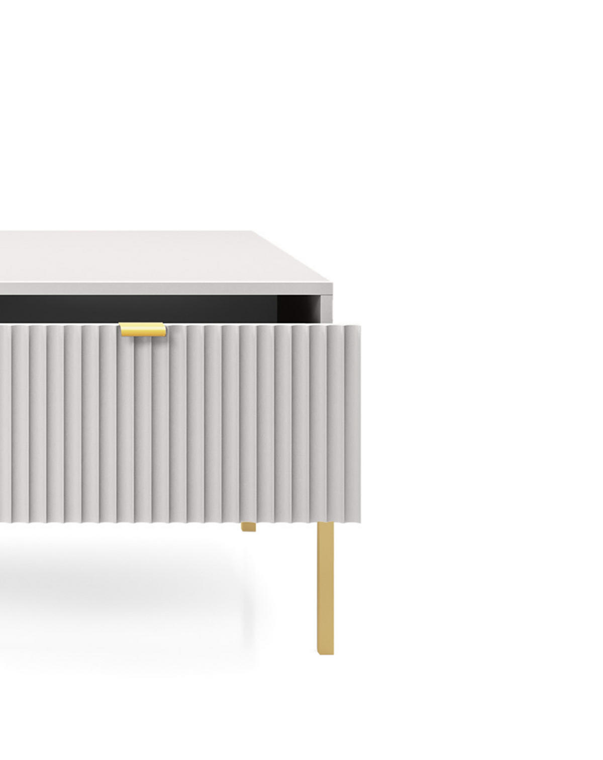 COUCHTISCH NOVA - L104, goldenen Akzenten, 104x68x46 cm Grau - Goldfarben/Graphitfarben, Holzwerkstoff/Kunststoff (68/104/46cm) - DomoHome