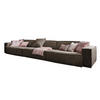 RIESENSOFA SAMU Braun Webstoff - Dunkelbraun/Schwarz, Textil (418/72/106cm) - KAWOLA