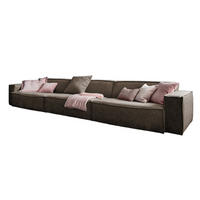 RIESENSOFA SAMU Braun Webstoff - Dunkelbraun/Schwarz, Textil (418/72/106cm) - KAWOLA