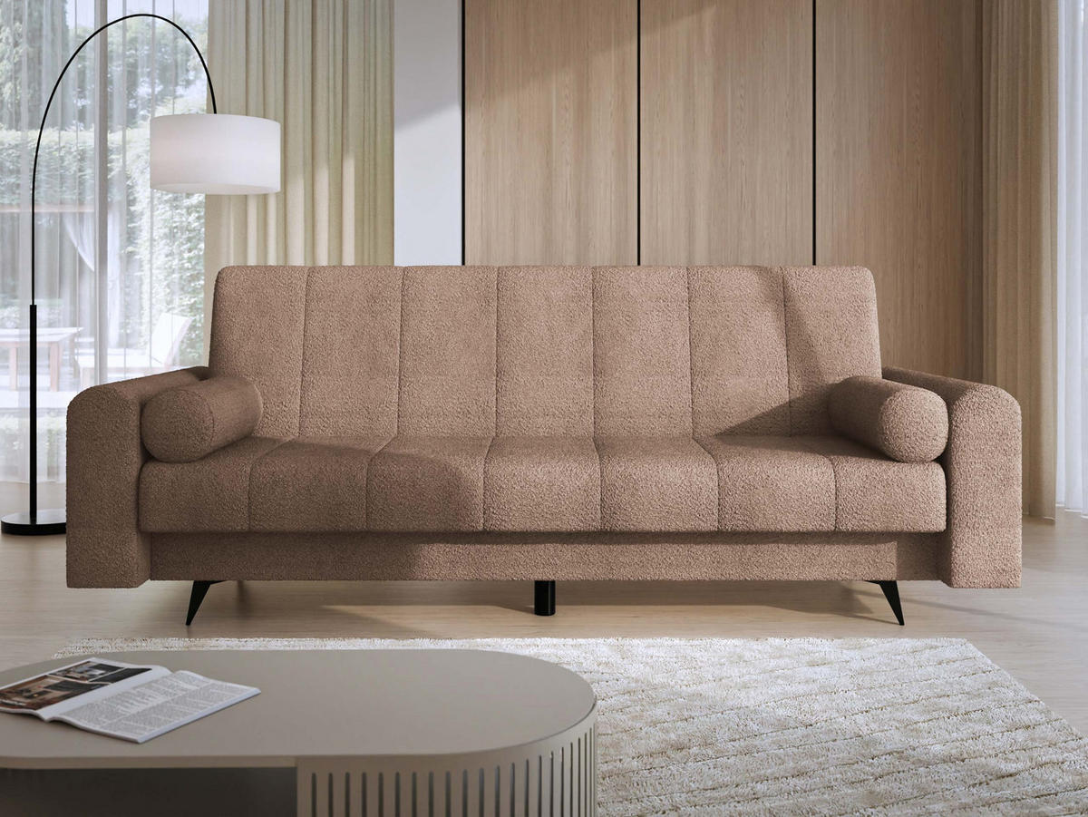 SCHLAFSOFA Zuri - Schwarz/Rosa, Holz/Textil (240/93/91cm) - MIRJAN24