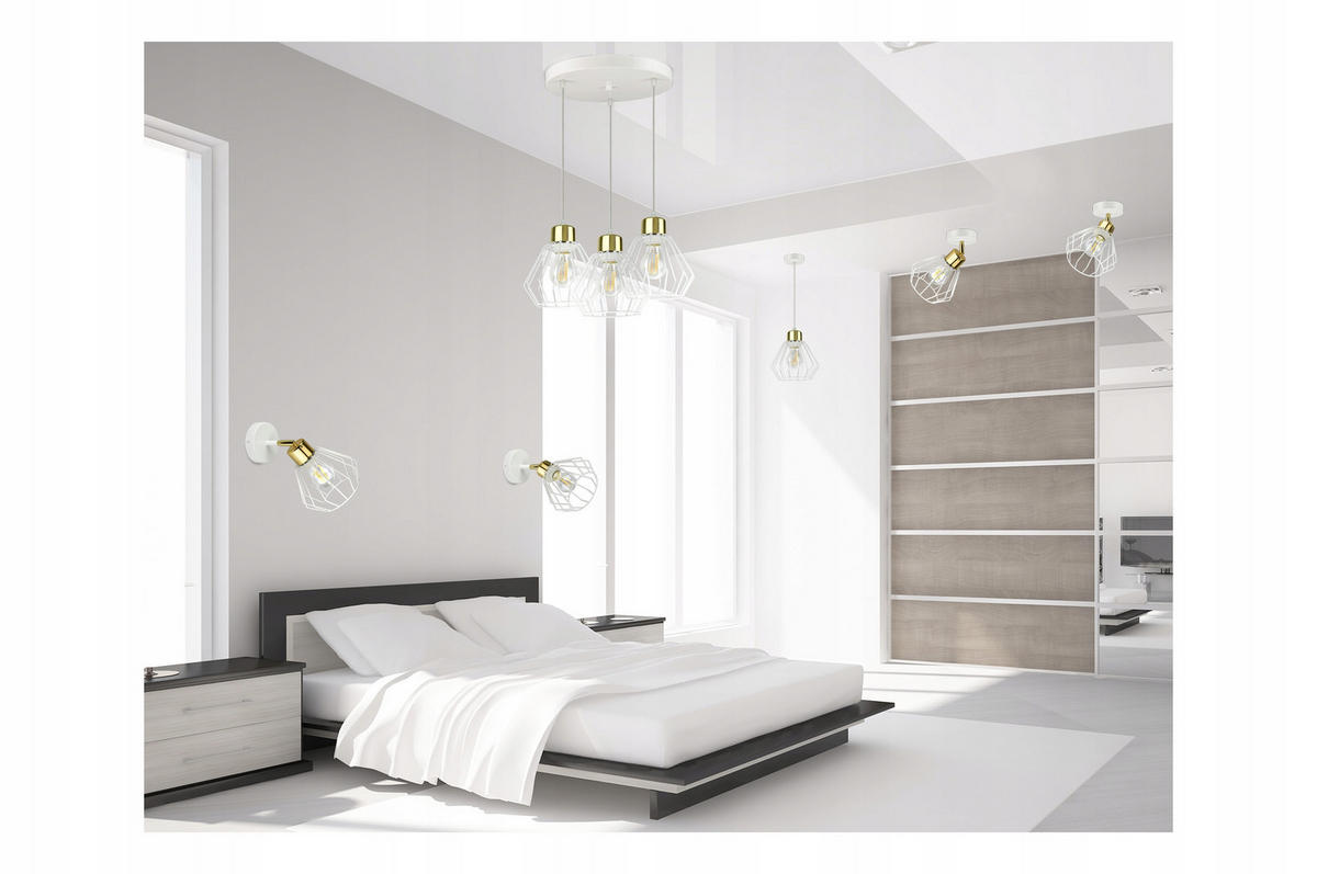 WANDLEUCHTE LOFT - Goldfarben/Weiß, Metall (20/24/18cm) - kiki design