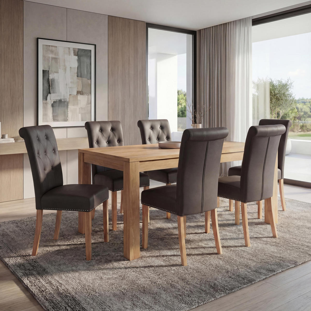 ESSZIMMERSTUHL FIELD Braun, Braun 6er-Set - Braun, Textil (47/98/62cm) - MCW