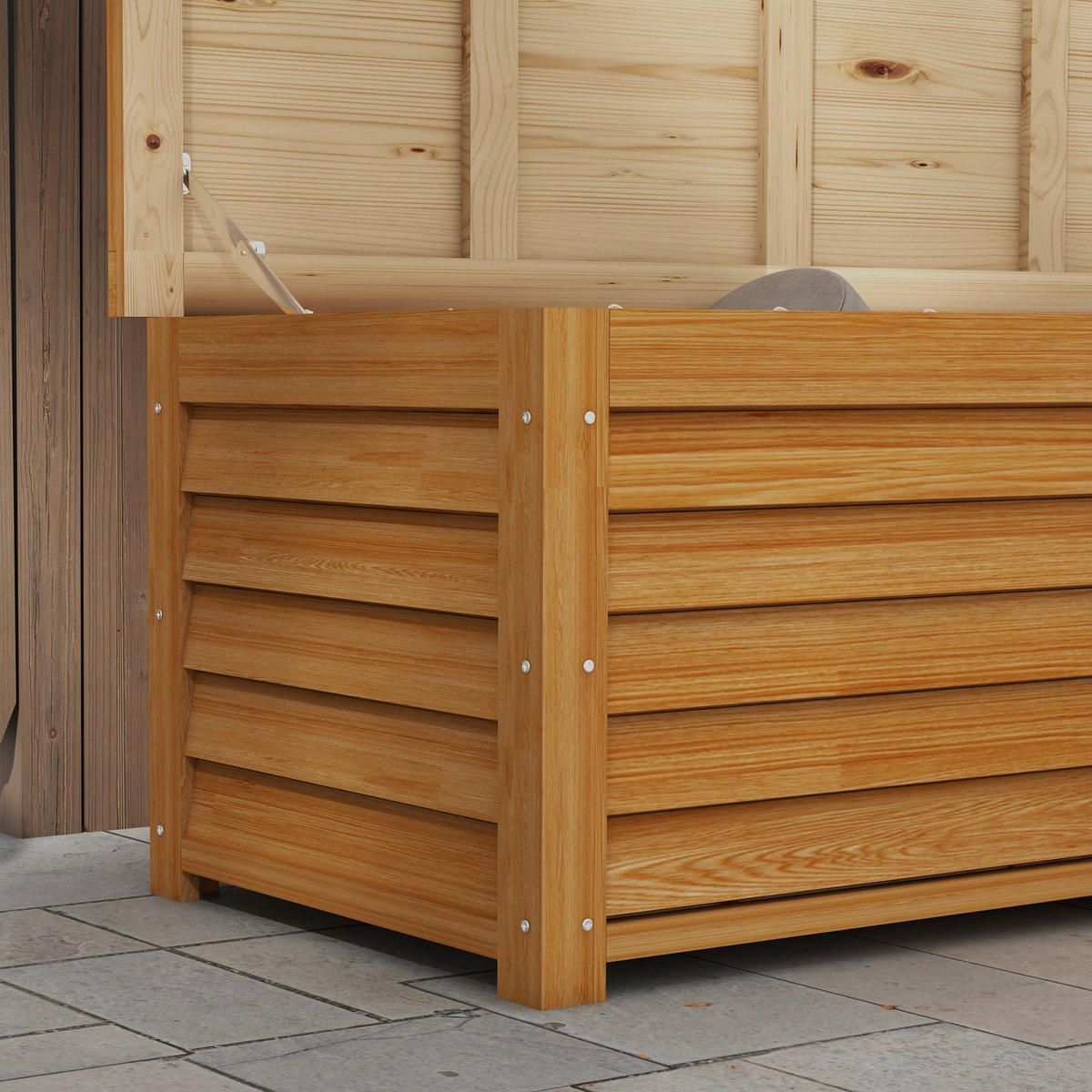 KISSENBOX DE-18672 176 L, Holzgriffe - Braun, Holzwerkstoff (50/45/130cm) - ComfortXL
