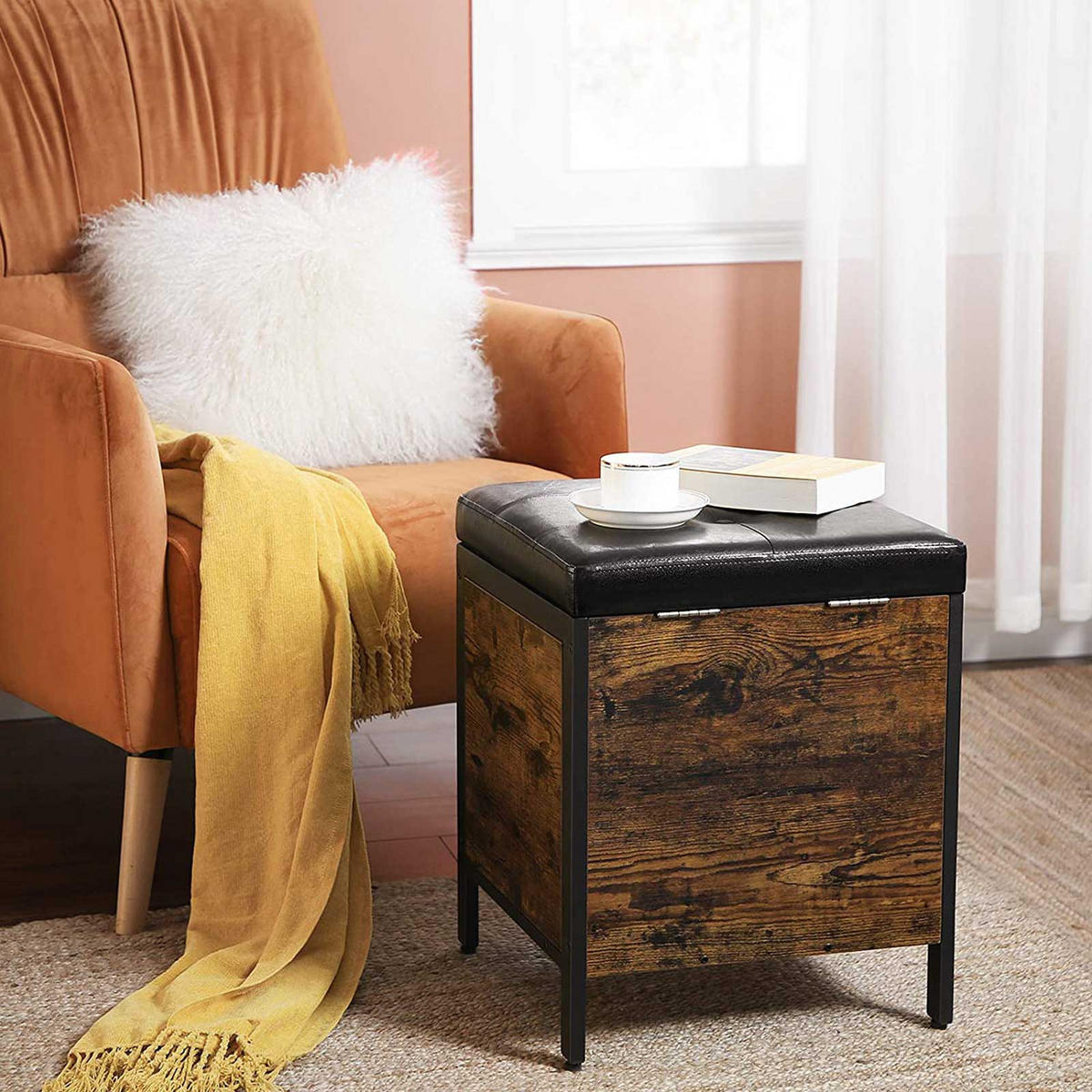 SITZHOCKER BELASTBAR - Braun, Holzwerkstoff (40/50/40cm) - Hansiro
