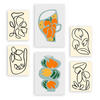 POSTER Set Mit 6 Demodierte Vase In Blume Zusammenfassung Ästhetische Dekorative Gemälde Für Ihr Wohnzimmer, Schlafzimmer, Zuhause A3 & A4 Rahmenlos - Klar, Papier (29/3cm) - Nacnic