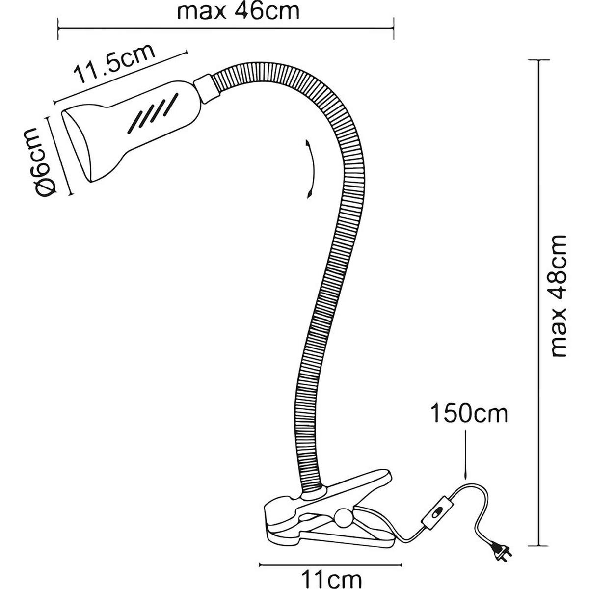 LED KLEMMLEUCHTE Metall Weiß - Weiß, Metall (46/6/48cm) - Globo Lighting