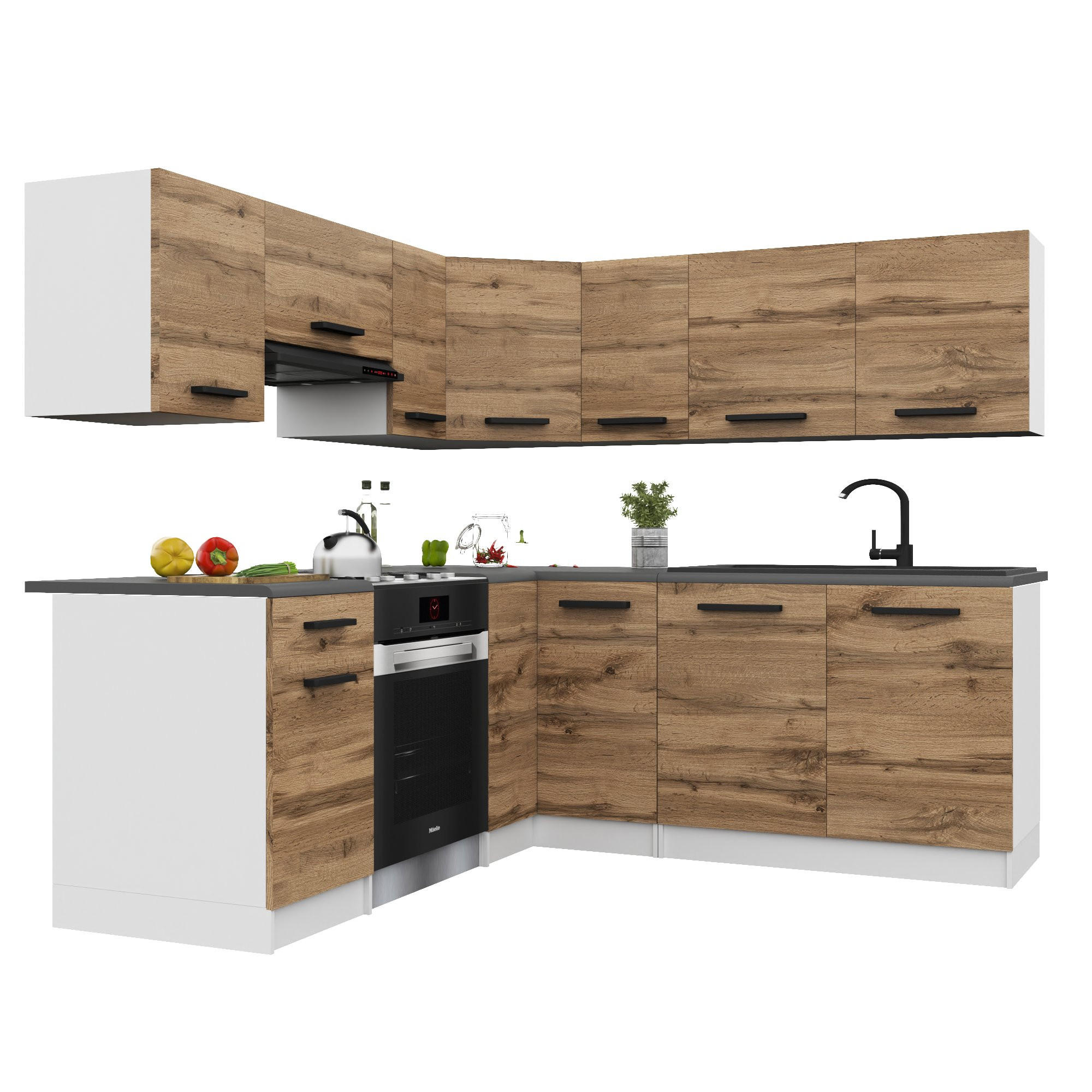 B BELINI GROUP KUCHYŇSKÁ LINKA Italia 6 360 cm, s pracovními deskami, Zlatohnědá
