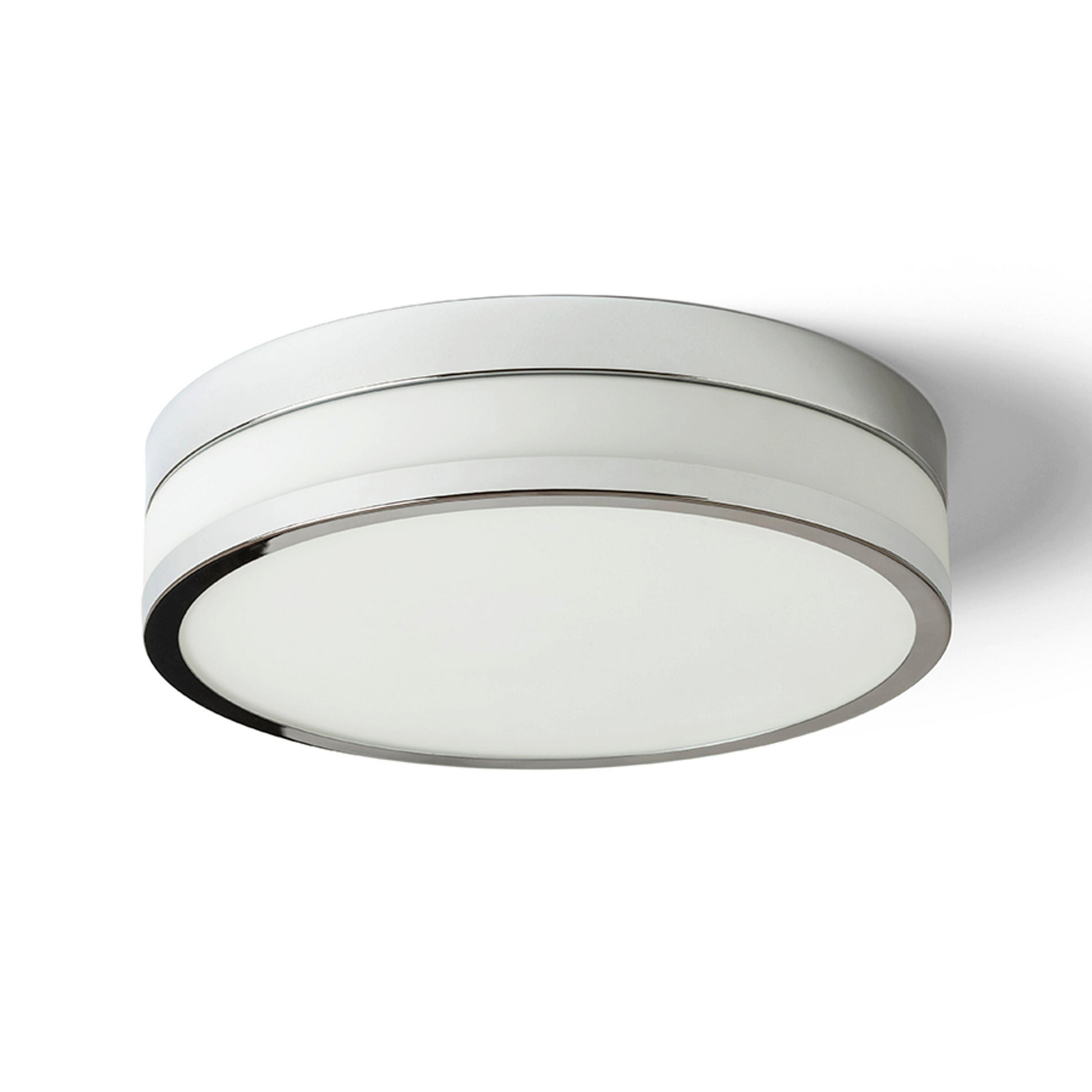 DECKENLEUCHTE CIRA LED 35 Opalglas 24 W IP44 - Chromfarben, Glas (35/35/85cm) - Rendl