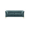 ZWEISITZER-SOFA Chesterfield Modern-Velluto 12 - Blau, Holz/Textil (183/74/80cm)