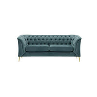 ZWEISITZER-SOFA Chesterfield Modern-Velluto 12 - Blau, Holz/Textil (183/74/80cm)