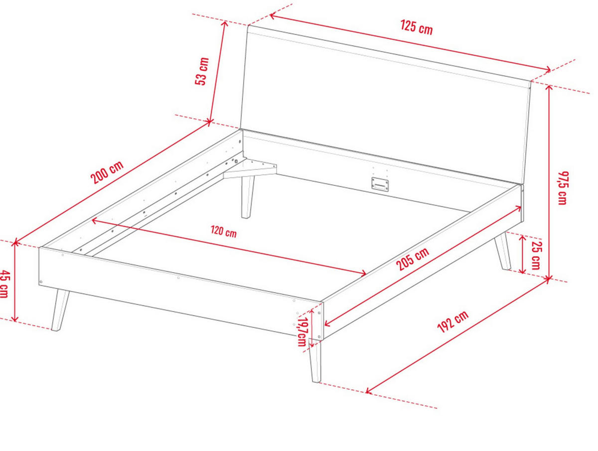 BETT NATURE - Eichefarben, Holzwerkstoff (212/125/98cm) - Vox Möbel