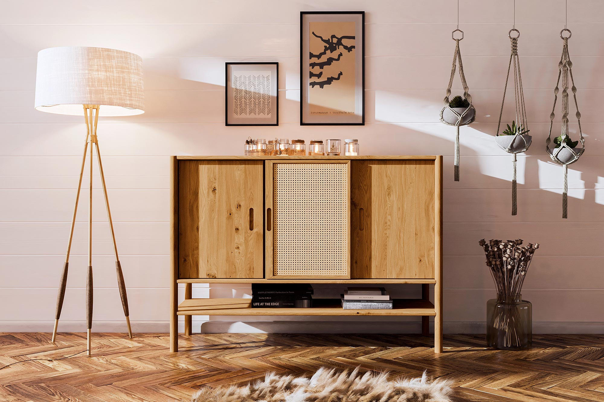 Thumbnail - byoak Kommode, Mokka, Holz, Kerneiche, 142x101x46 cm, Wohnzimmer, Kommoden & Sideboards, Kommoden
