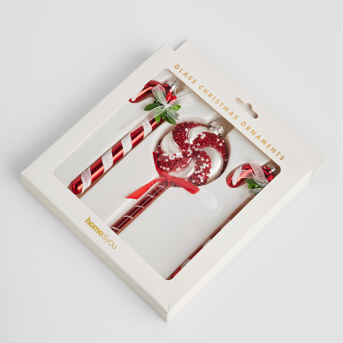 GLASKUGELSET Xmasstick - Rot, Glas (6/19/3cm) - home&you