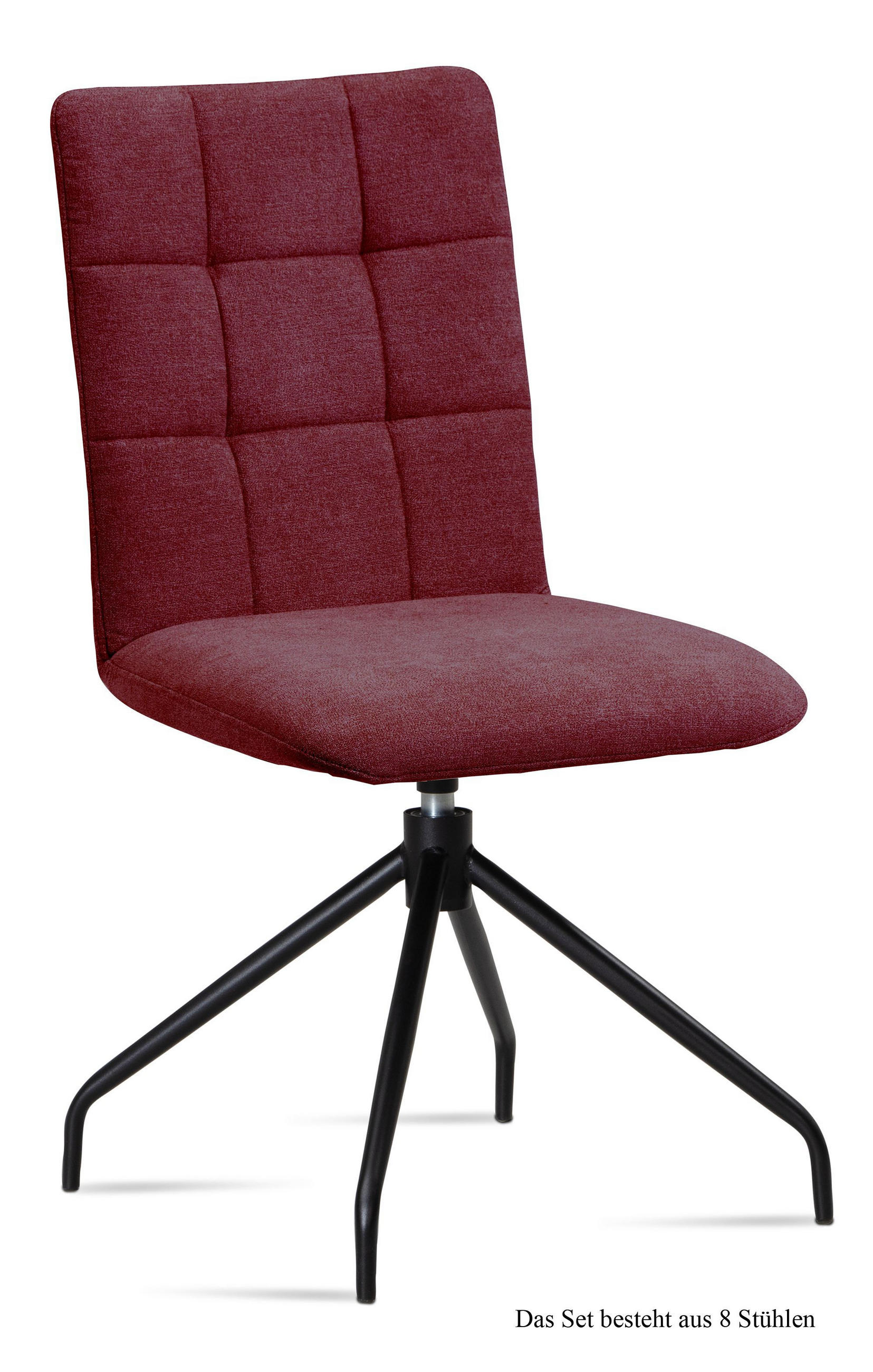 ESSZIMMERSTUHL drehbar (8er-Set) Dolley 47x91x60 Schwarz/Marsala - Brombeere/Schwarz, Kunststoff (60/91/47cm) - 58aufmkessel