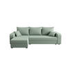 ECKSOFA HEWLET L BIS Cosmic 16 Links mit Schlaffunktion - Hellgrün, Textil (240/140cm) - Bedante