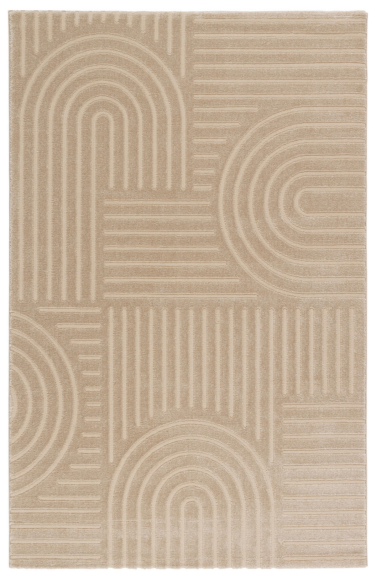 BOHO-TEPPICH Beige 120x160 cm - Beige, Textil (120/160cm) - Tesso Living