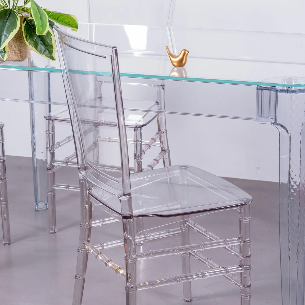 ESSZIMMERMÖBEL-SET Transparent Kunststoff Transparent - Transparent, Kunststoff - Nest Dream