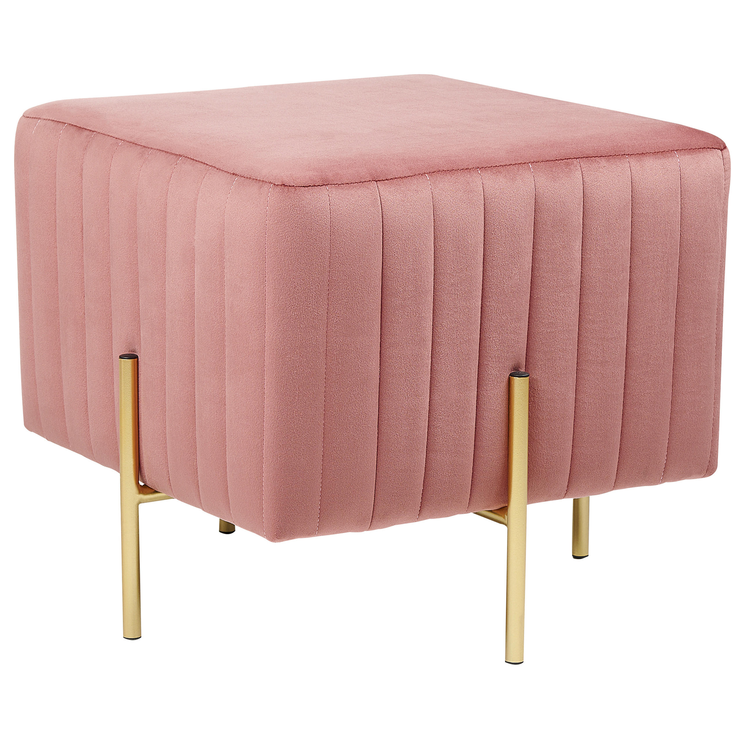 HOCKER Dayton 48/48/41 cm - Pink, Textil (48/41/48cm) - Beliani
