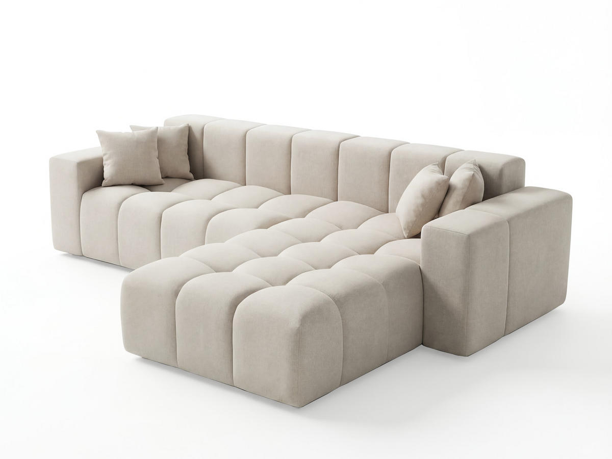 ECKSOFA Loopo Beige Rechts - Beige, Holz/Textil (265/180cm) - Graingold