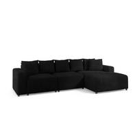 ECKSOFA Megan In Poso - Schwarz, Holzwerkstoff/Textil (331/165cm) - Fun Möbel
